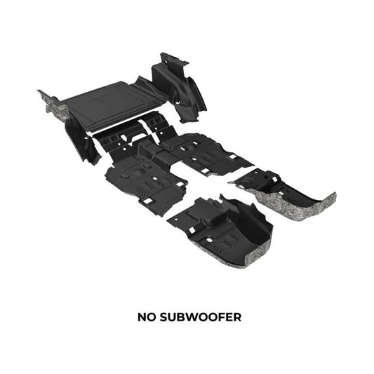 Armorlite 18-23 WRANGLER JKU 4DR FULL KIT FLOORING CARGO MAT CARGO WHEELHOUSE COVERS NO SUBWOOFER MESA SMOKE B1009731-BLK1-AA