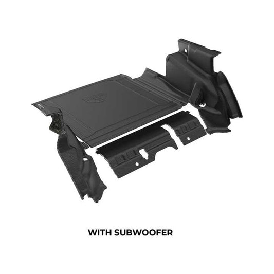 Armorlite 18-23 WRANGLER JLU 4DR CARGO SET CARGO MAT WHEELHOUSE COVERS W/ SUBWOOFER MESA B1019611-BLK1-AA