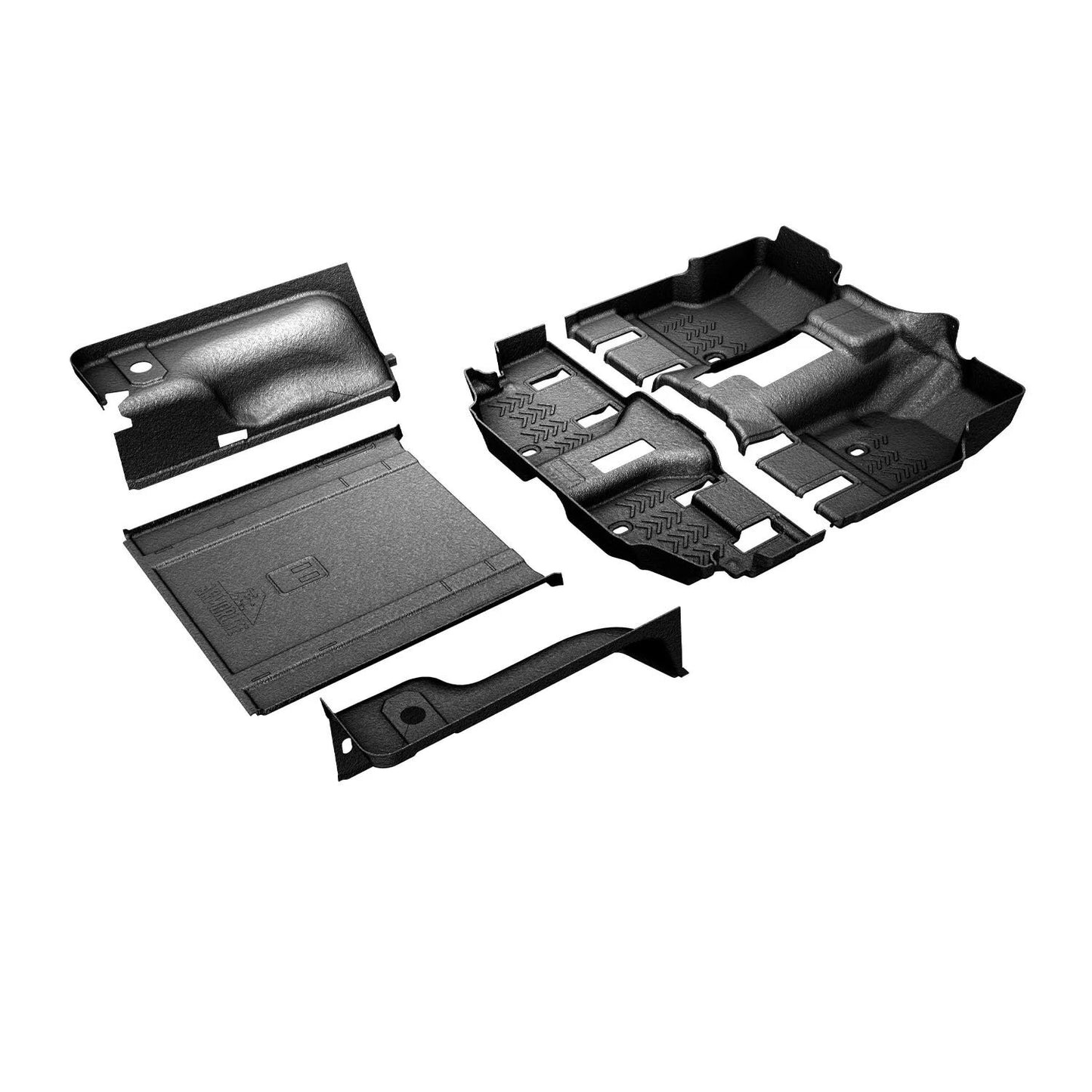 Armorlite 97 WRANGLER TJ 2DR FULL VEHICLE KIT FRONT & REAR FLOORING CARGO MAT WHEELHOUSE COVERS MESA SMOKE B1017048-BLK1-AA