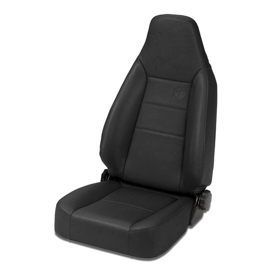 Bestop Trailmax II Sport Seat Black Denim Front High-Back Vinyl Bucket Driver Or Passenger Side Requires Seat Adapter PN[51256-01] Per Seat I 39434-15