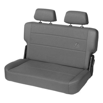 Bestop Trailmax II Fold-N-Tumble Seat Charcoal Rear/Second Seat Vinyl w/Center Fabric Insert I 39441-09