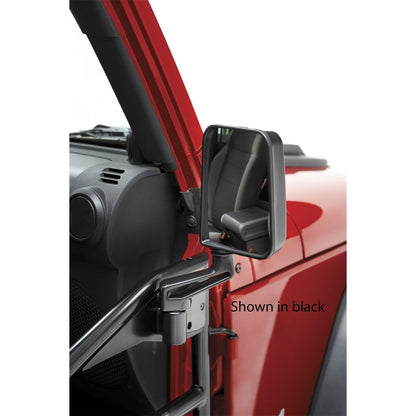 Bestop Mirror Replacement Set Chrome Left And Right Cast Aluminum OE Styling Open Slot Arm Manual Mirrors Not Recommended For Soft Doors I 51262-00