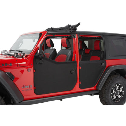 Bestop Fabric Door Set Black Twill 2 pc. Rear Fits Factory Soft Top/All Bestop Soft Tops w/Factory Door Surrounds And Door Strikers I 51751-17