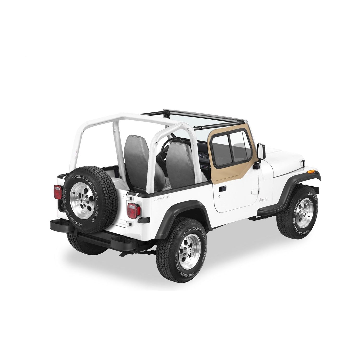 Bestop Upper Door Sliders Dark Tan Front Dual Sliding Window I 51787-33