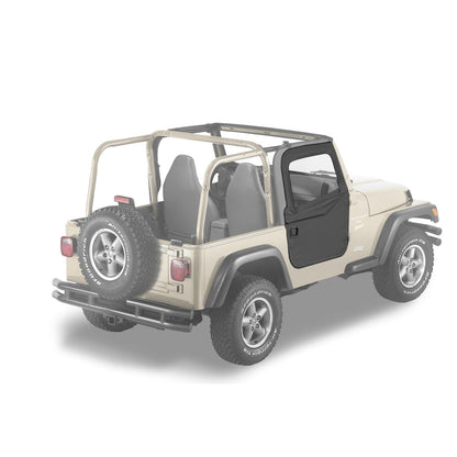 Bestop Fabric Door Set Black Denim 2 pc. Front Fits Factory Soft Top/All Bestop Soft Tops w/Factory Door Surrounds And Door Strikers I 51789-15