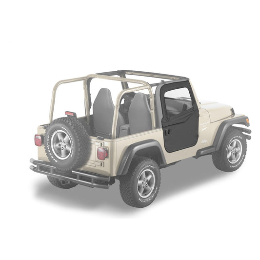 Bestop Fabric Door Set Black Denim 2 pc. Front Fits Factory Soft Top/All Bestop Soft Tops w/Factory Door Surrounds And Door Strikers I 51789-15