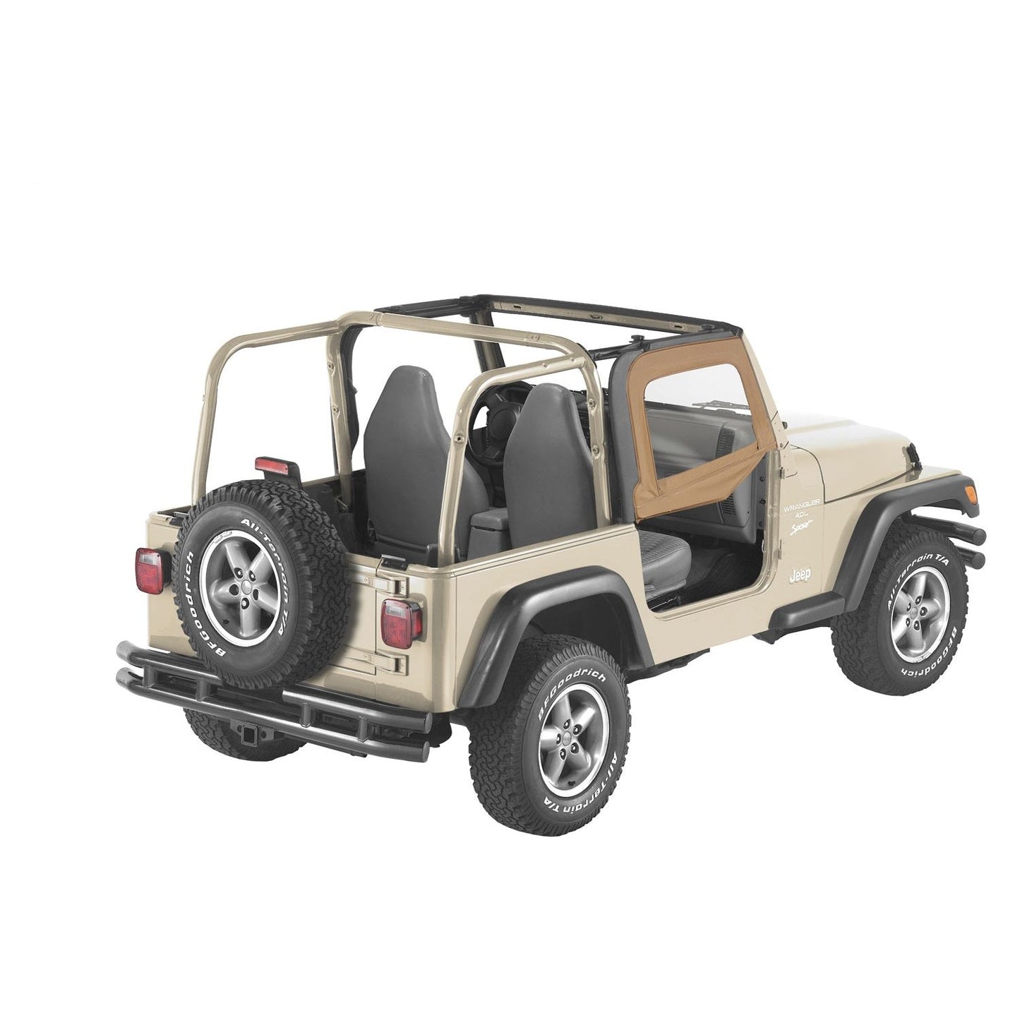 Bestop Upper Fabric Half Doors Spice Front Fits PN[51710/51699/51719] w/Factory Steel Half Doors I 51790-37