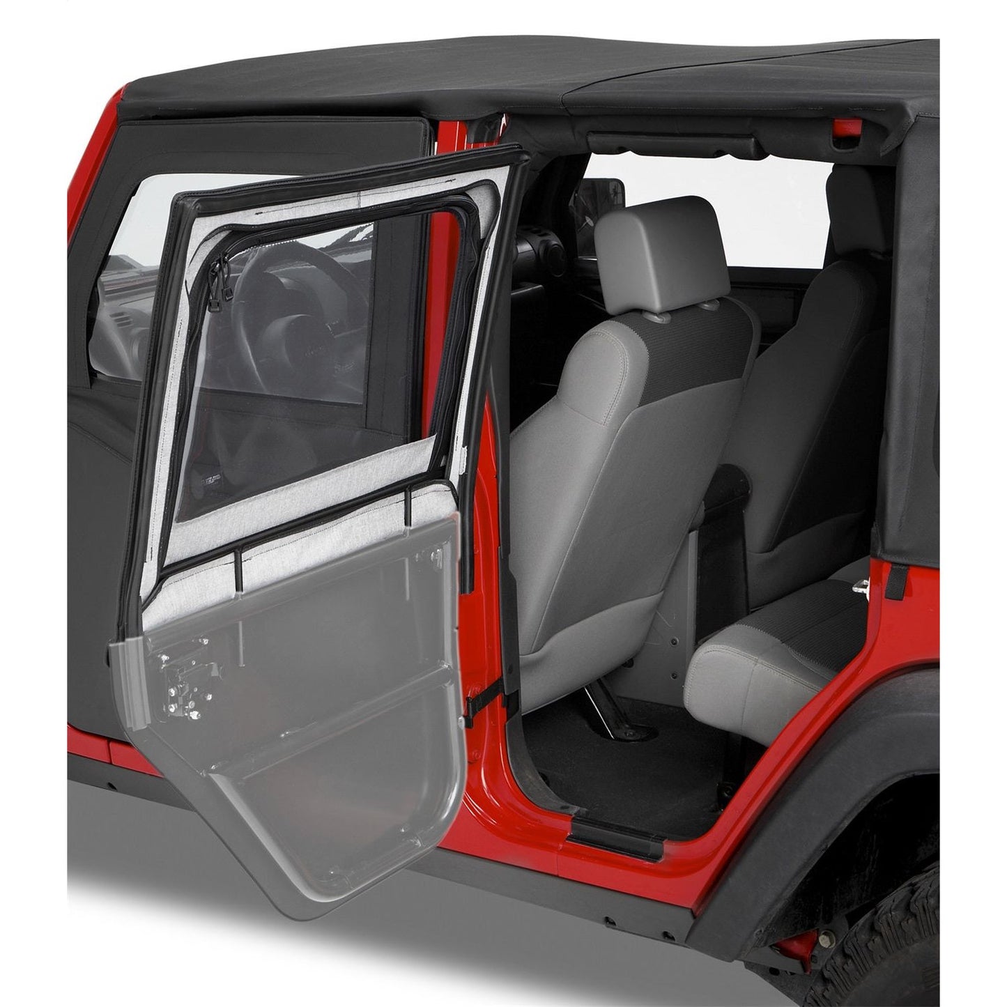Bestop HighRock 4x4 Element Upper Fabric Half Doors Black Diamond Front Incl. Two Upper Door Frames w/Fabric Door Skins Fits PN[51791/51809] I 51793-35