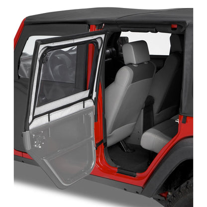 Bestop HighRock 4x4 Element Upper Fabric Half Doors Black Diamond Front Incl. Two Upper Door Frames w/Fabric Door Skins Fits PN[51791/51809] I 51793-35