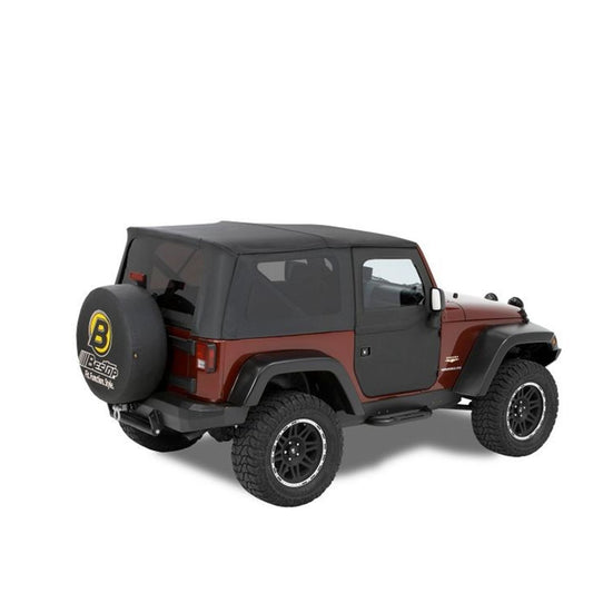 Bestop Fabric Door Set Black Twill 2 pc. Front Fits Factory Soft Top/All Bestop Soft Tops w/Factory Door Surrounds And Door Strikers I 51798-17
