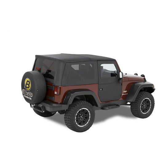 Bestop Fabric Door Set Black Diamond 2 pc. Front Fits Factory Soft Top/All Bestop Soft Tops w/Factory Door Surrounds And Door Strikers I 51798-35