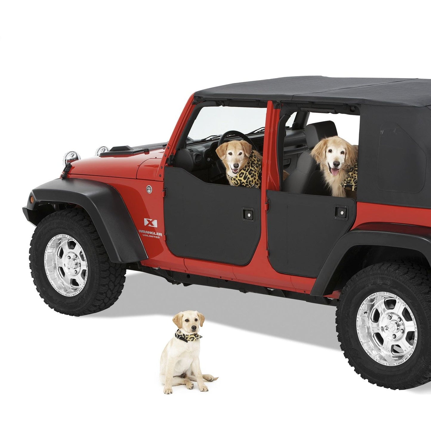 Bestop HighRock 4x4 Element Door Enclosure Panels Black Front Incl. Two Steel Black Powdercoated/Paintable Door Covers Fits PN[51796/51810] I 51803-01