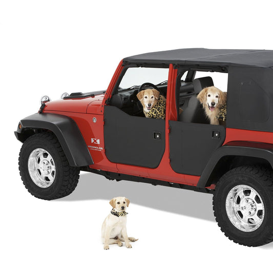 Bestop HighRock 4x4 Element Door Enclosure Panels Black Front Incl. Two Steel Black Powdercoated/Paintable Door Covers Fits PN[51796/51810] I 51803-01