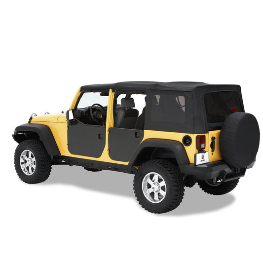 Bestop HighRock 4x4 Element Door Enclosure Panels Black Rear Incl. Two Steel Black Powdercoated/Paintable Door Covers Fits PN[51800/51811] I 51804-01