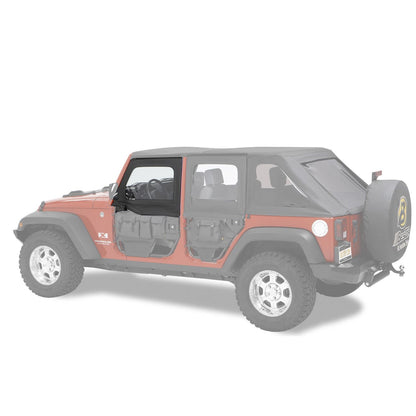Bestop HighRock 4x4 Element Upper Fabric Half Doors Black Diamond Front Incl. Two Upper Door Frames w/Fabric Door Skins Fits PN[51796/51810] I 51805-35