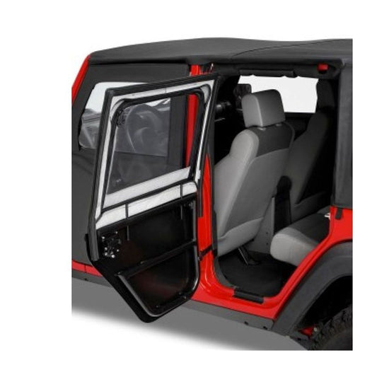 Bestop HighRock 4x4 Element Upper Fabric Half Doors Black Twill Rear Incl. Two Upper Door Frames w/Fabric Door Skins Fits PN[5180051811] I 51806-17
