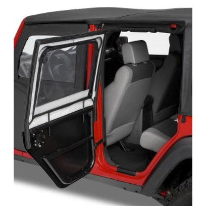 Bestop HighRock 4x4 Element Upper Fabric Half Doors Black Diamond Rear Incl. Two Upper Door Frames w/Fabric Door Skins Fits PN[5180051811] I 51806-35
