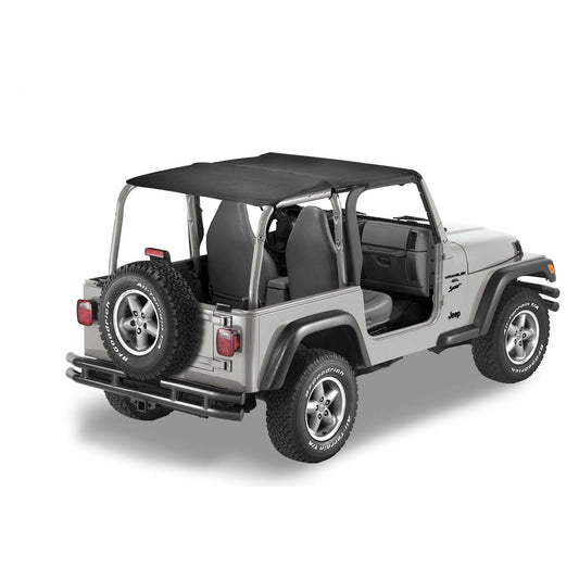 Bestop Header Extended Safari Style Bikiniâ„¢ Top Black Denim Color-Matched No Drill Header Requires Installation Of PN[51238] I 52531-15