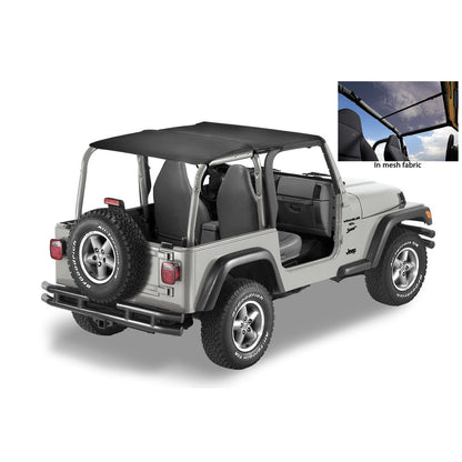 Bestop Header Extended Safari Style Bikiniâ„¢ Top Mesh  Color-Matched No Drill Header Requires Installation Of PN[51238] I 52532-11