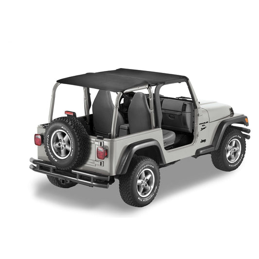 Bestop Header Extended Safari Style Bikiniâ„¢ Top Black Diamond Color-Matched No Drill Header Requires Installation Of PN[51238] I 52532-35