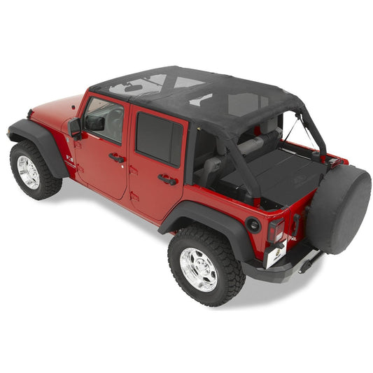 Bestop Header Extended Safari Style Bikini Top Mesh  Color-Matched No Drill Header Requires Installation Of PN[51243] I 52581-11