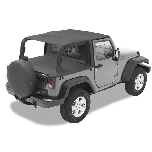 Bestop Header Extended Safari Style Bikiniâ„¢ Top Black Diamond Color-Matched No Drill Header Requires Installation Of PN[51243]  I 52585-35