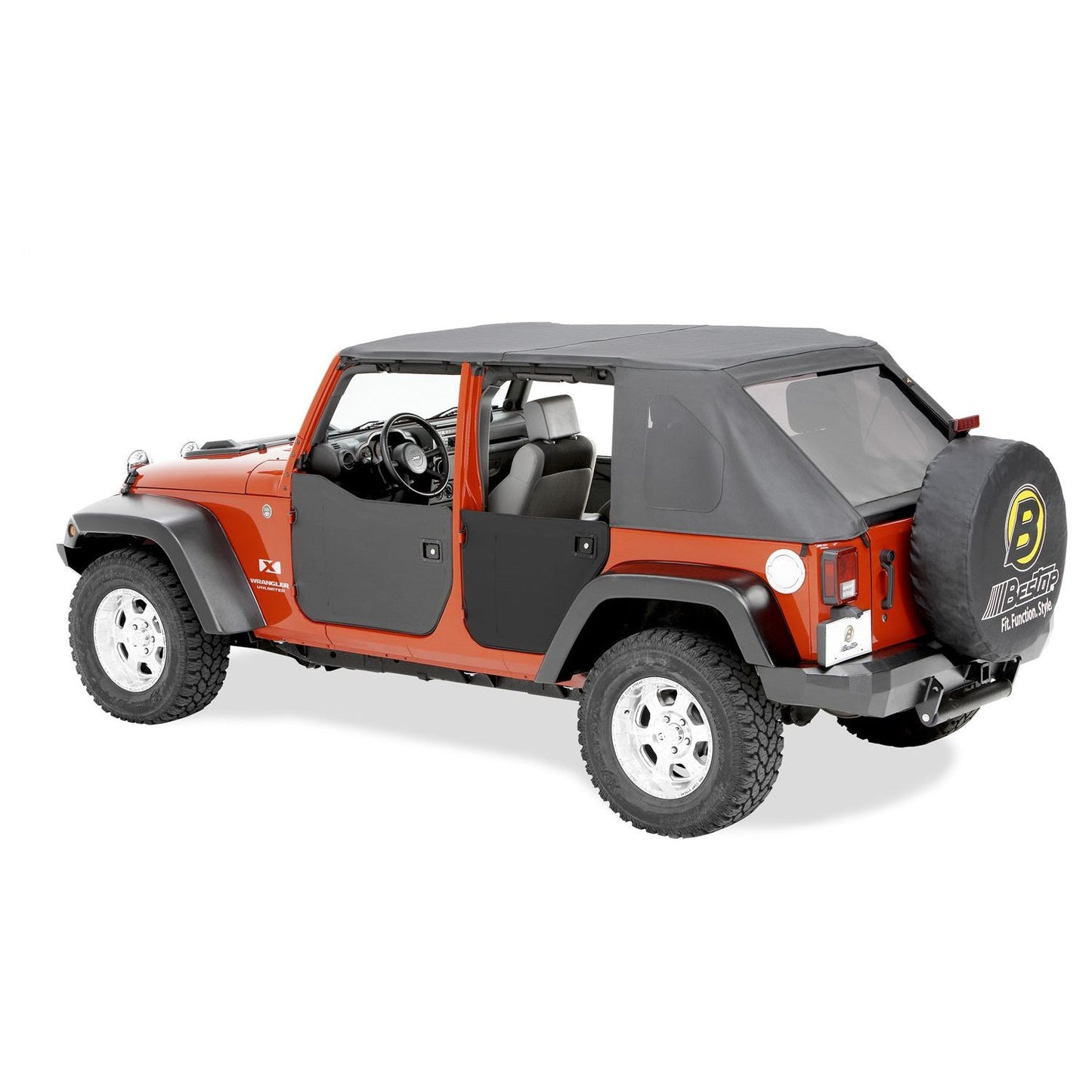 Bestop Lower Fabric Half Doors Black Diamond Rear Lower Fabric Half-Door Set I 53041-35