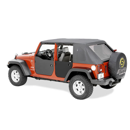 Bestop Lower Fabric Half Doors Black Diamond Rear Lower Fabric Half-Door Set I 53041-35