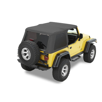 Bestop Trektop Slantback Soft Top Black Denim Incl. Tinted Side/Rear Windows No Doors Included I 56820-15