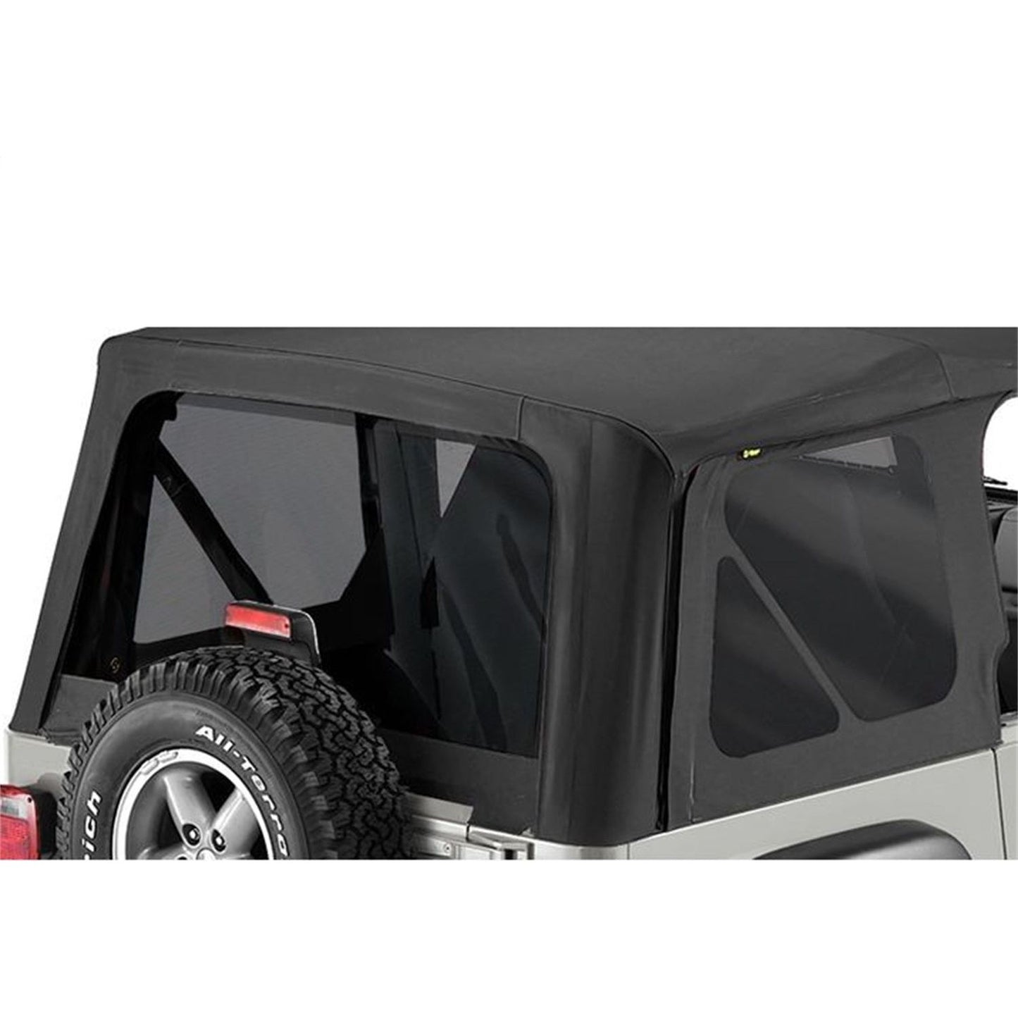 Bestop Window Replacement Set Black Denim Incl. 2 Side Windows And 1 Rear Window Fits Replace-A-Top PN[51121/51124/51127] I 58121-15