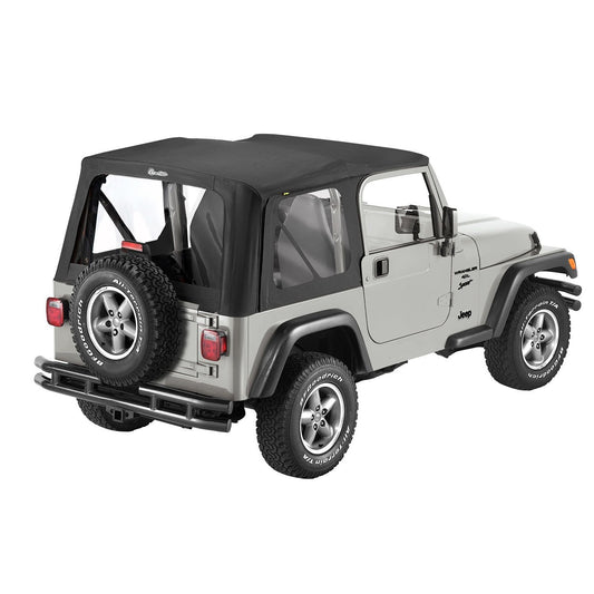 Bestop Replace-A-Top Black Clear Windows No Door Skins Included Sailcloth I 79122-01