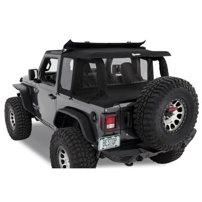 Bestop Halftop Soft Top Conversion Kit Black Twill Compatible w/56862-17 I 80101-17