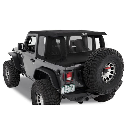 Bestop Halftop Soft Top Conversion Kit Black Twill Compatible w/56862-17 I 80101-17