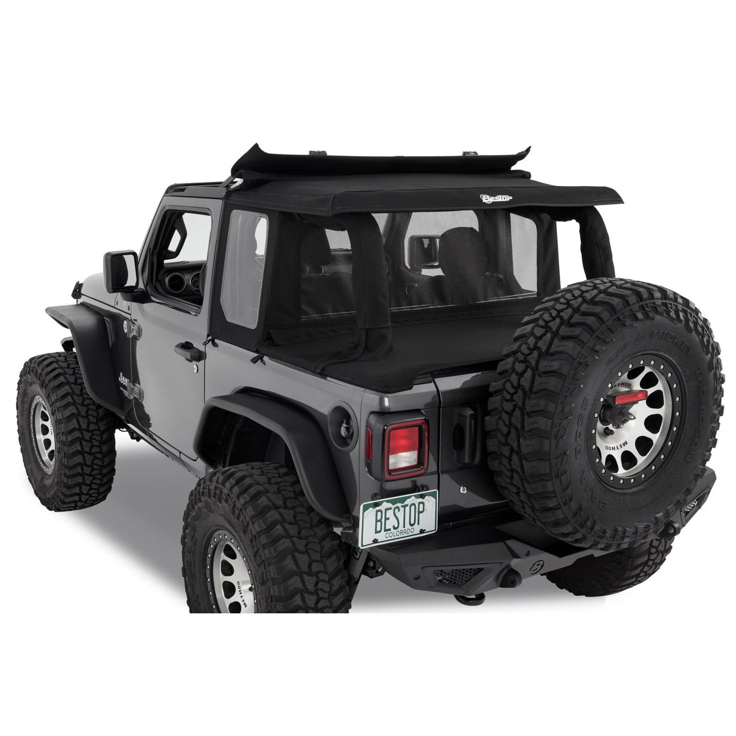 Bestop Halftop Soft Top Conversion Kit Black Diamond Compatible w/56862-35 I 80101-35