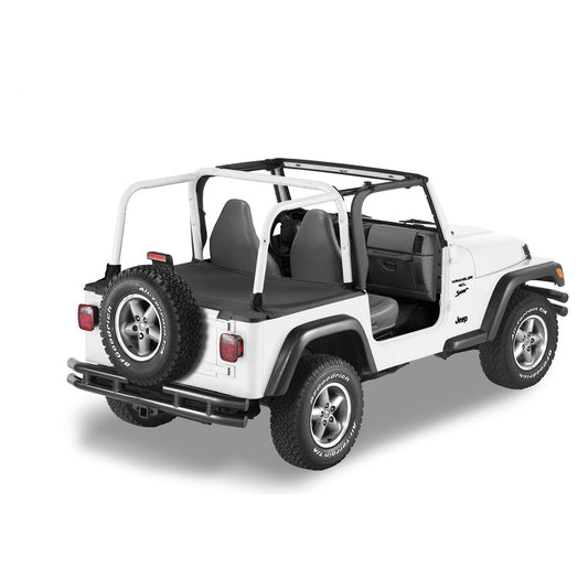Bestop DusterDeck Cover Black Denim w/Factory Soft Top Bow Folded Down  I 90019-15