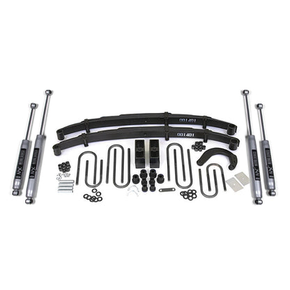 BDS Suspension | 4 Inch Block Lift Kit Chevy/GMC 1/2 Ton Truck/SUV 73-76 4WD With NX2 Shocks | BDS109H