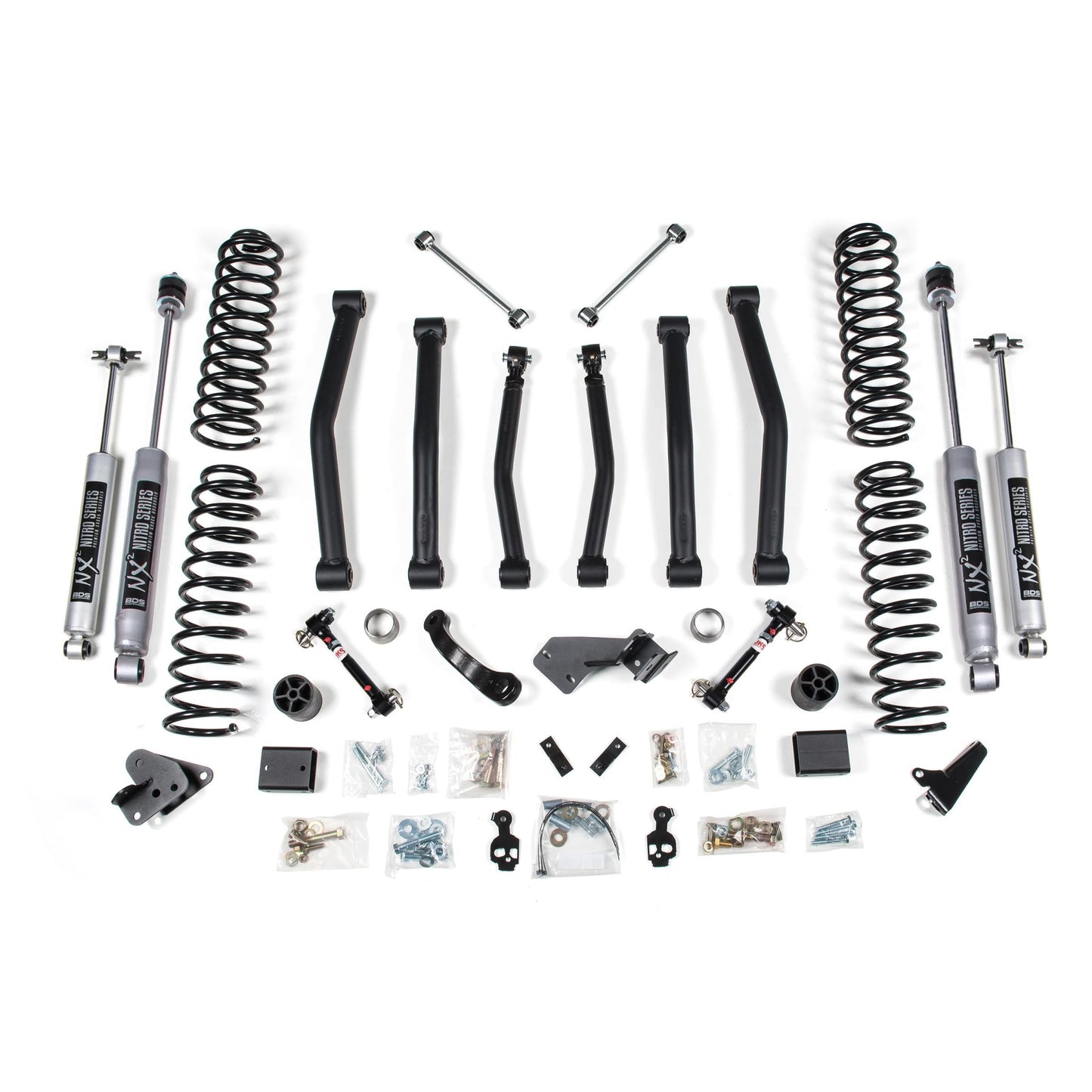 BDS Suspension | 4.5 Inch Lift Kit Jeep Wrangler JK 12-18 4-Door Sway Bar Disconnects Fox 2.0 Performance Shocks | BDS1405FS