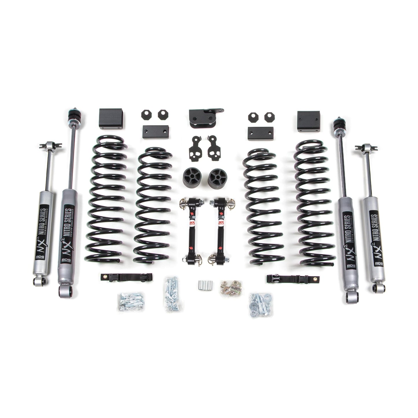 BDS Suspension | 3 Inch Lift Kit Jeep Wrangler JK 07-11 4-Door Fixed Link Sway Bar Fox 2.0 Performance Shocks | BDS1412FS