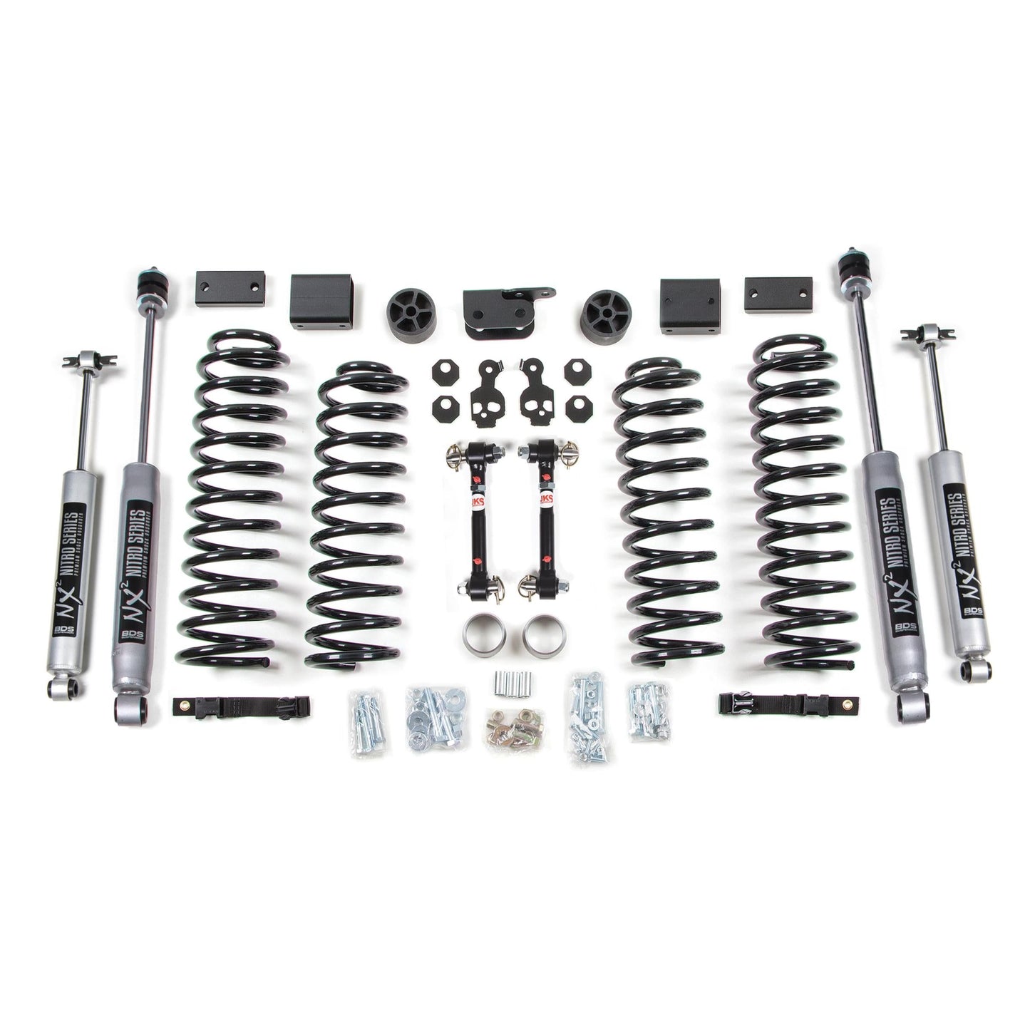 BDS Suspension | 3 Inch Lift Kit Jeep Wrangler JK 12-18 2-Door Fixed Sway Bar Links Fox 2.0 Performance Shocks | BDS1416FS