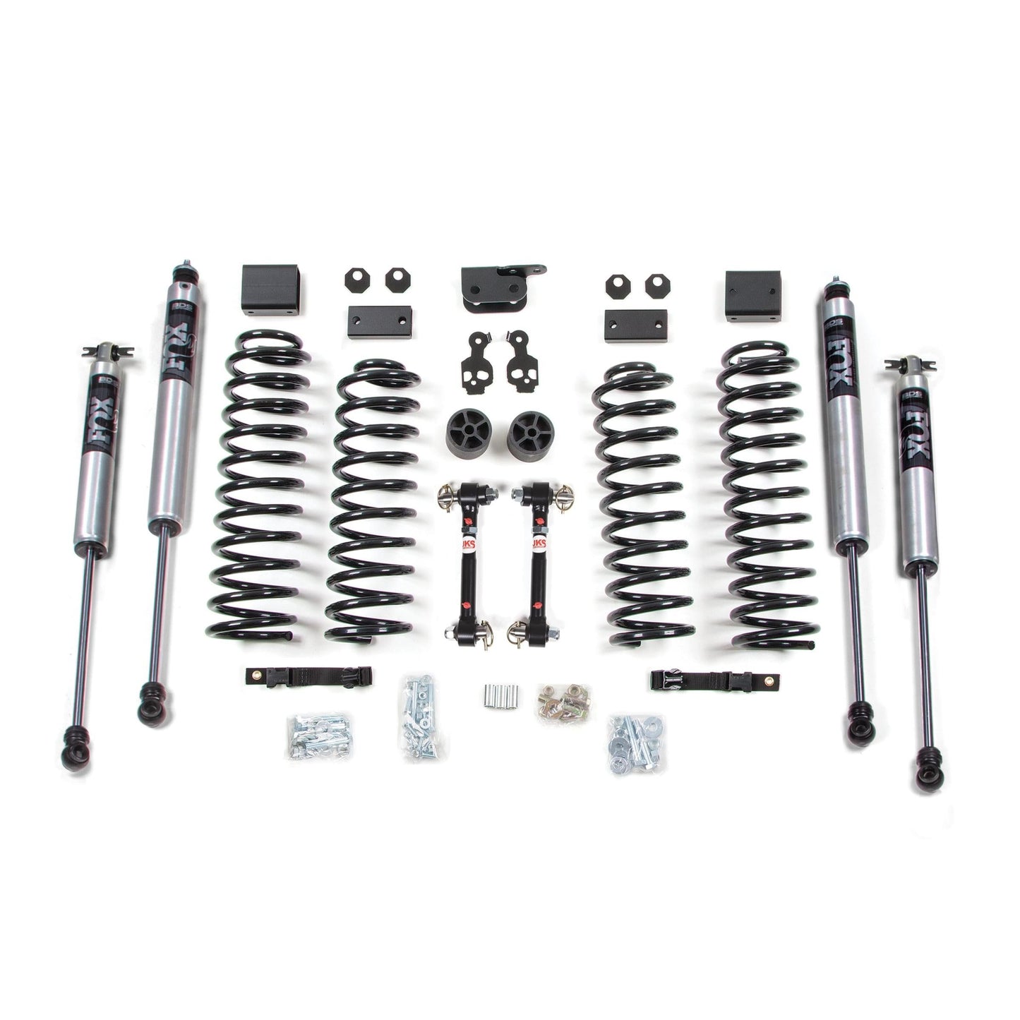 BDS Suspension | 3 Inch Lift Kit Jeep Wrangler JK 07-11 2-Door Fixed Link Sway Bar Fox 2.0 Performance Shocks | BDS1424FS