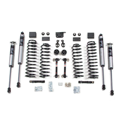BDS Suspension | 3 Inch Lift Kit Jeep Wrangler JK 07-11 2-Door Fixed Link Sway Bar Fox 2.0 Performance Shocks | BDS1424FS