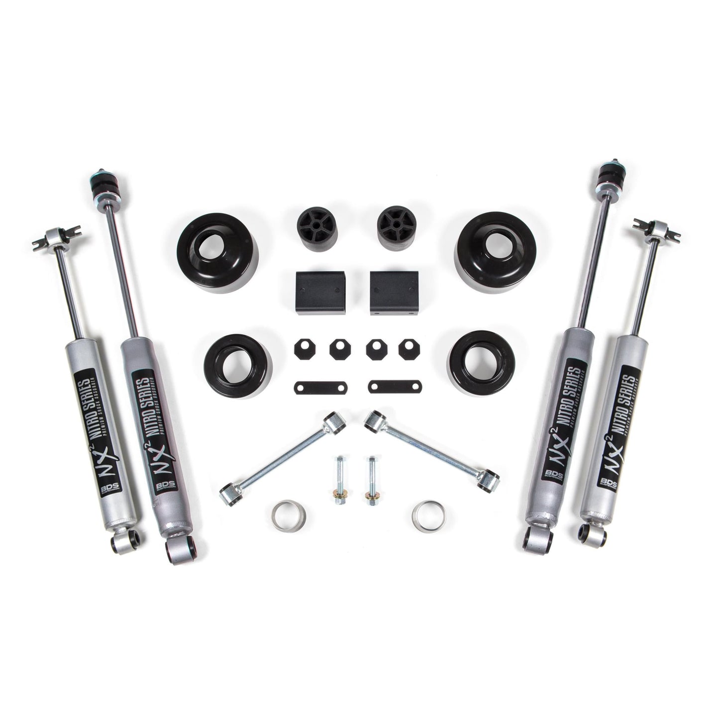 BDS Suspension | 2 Inch Lift Kit Coil Spacer Jeep Wrangler JK 12-18 2-Door Fox 2.0 Performance Shocks | BDS1429FS