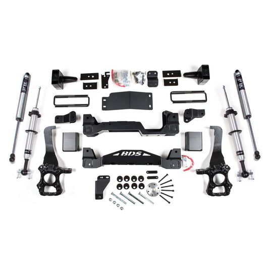 BDS Suspension | 6 Inch Lift Kit FOX 2.0 Internal Floating Piston Strut Ford F150 15-20 4WD 5 Inch Block With Fox 2.0 Performance Shocks | BDS1532FSR