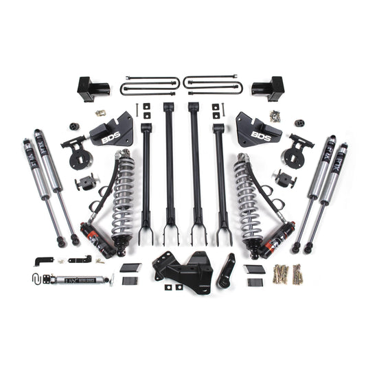 BDS Suspension | 4 Inch Lift Kit w/ 4-Link FOX 2.5 Performance Elite Coil-Over Conversion Ford F350 Super Duty DRW 17-19 4WD Diesel | BDS1577FPE
