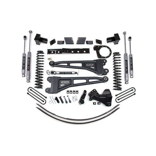BDS Suspension | 6 Inch Lift Kit w/ Radius Arm Ford F250/F350 Super Duty 17-19 4WD Diesel 5 Inch Block 2 Leaf Main Fox 2.0 Performance Shocks | BDS1580FS