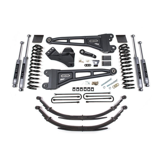 BDS Suspension | 6 Inch Lift Kit w/ Radius Arm Ford F250/F350 Super Duty 11-16 4WD Diesel 3 Inch Rear Blocks Fox 2.0 Performance Shocks | BDS1593FS