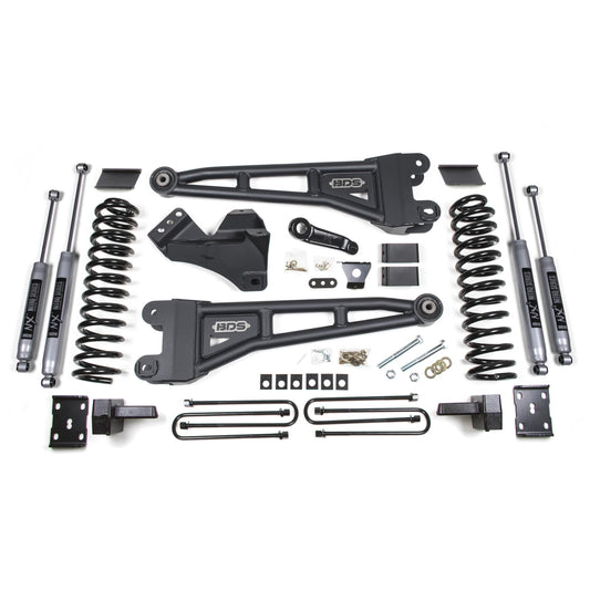 BDS Suspension | 4 Inch Lift Kit w/ Radius Arm Ford F250/F350 Super Duty 11-16 4WD Diesel Leaf Springs Fox 2.0 Performance Shocks | BDS1597FS