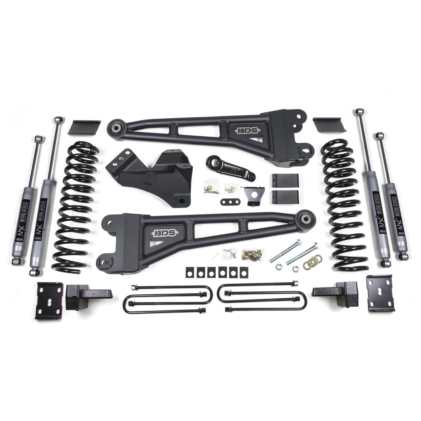 BDS Suspension | 4 Inch Lift Kit w/ Radius Arm Ford F250/F350 Super Duty 11-16 4WD Gas 4 Inch Block NX2 Nitro Shocks | BDS1598H
