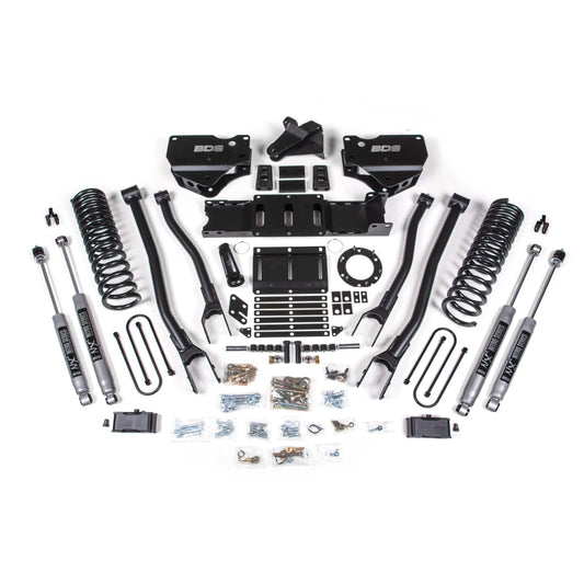 BDS Suspension | 4 Inch Lift Kit w/ 4-Link Ram 3500 19-24 4WD Diesel Without Factory Rear Overload Leaf 8 Bolt Fox 2.5 Performance Elite Shocks | BDS1668FPE