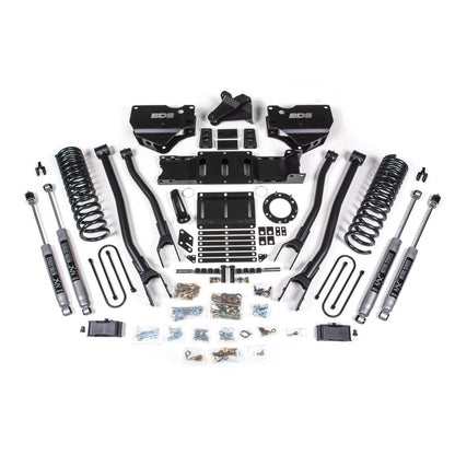 BDS Suspension | 4 Inch Lift Kit w/ 4-Link Ram 3500 19-23 4WD Gas With Factory Rear Overload Leaf Fox 2.0 Performance Shocks | BDS1677FS